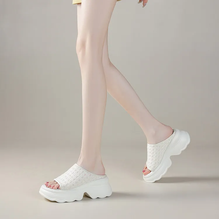 Su Yanjiao Rubber Foam Outsole Quiet Slip Resistant Cushioning Slide Slippers Women's-6
