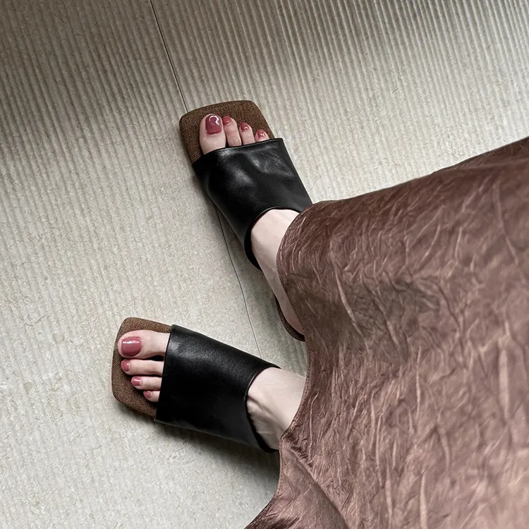 Su Yanjiao TPR Sole Quiet Slip Resistant Slide Slippers Women's-5