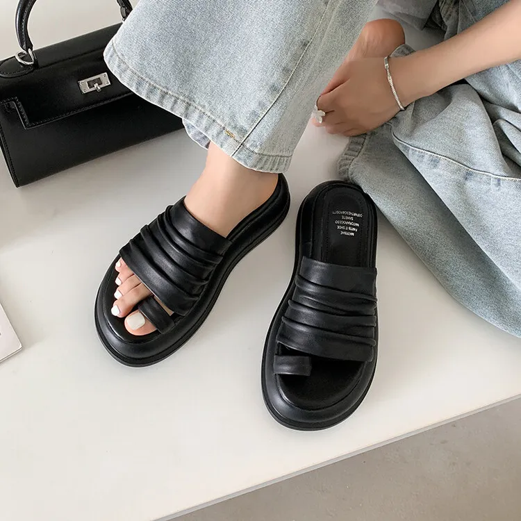 Su Yanjiao Rubber Foam Outsole Quiet Slip Resistant Cushioning Slide Slippers Women's-3