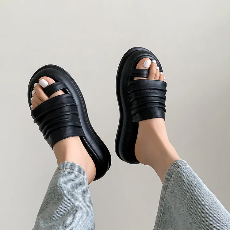 Su Yanjiao Rubber Foam Outsole Quiet Slip Resistant Cushioning Slide Slippers Women's-5