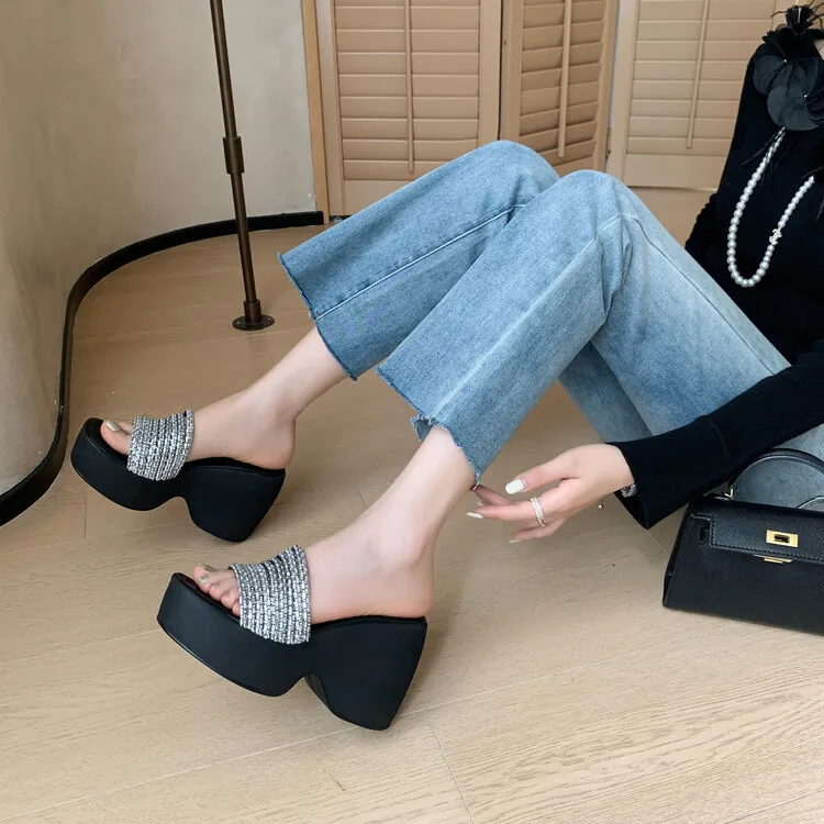 Su Yanjiao Rubber Foam Outsole Quiet, Slip Resistant, Odor Resistant Slide Slippers Women's Black-2