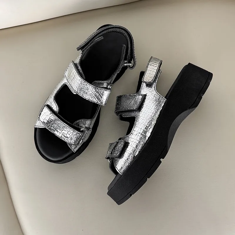 Su Yanjiao One Strap Sandals Women's Silver-2