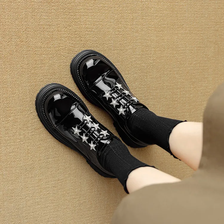 Su Yanjiao Casual Single Shoes 3.5CM Women's Black-3