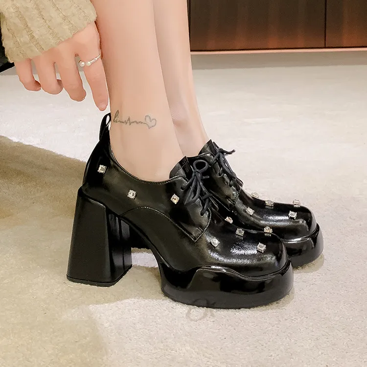 Su Yanjiao Chunky Heel High Heels Women's-5