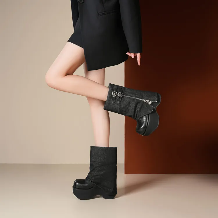 Su Yanjiao Ankle Boots 12CM Women's T10388-5