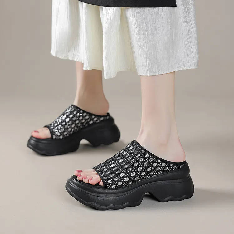 Su Yanjiao Rubber Foam Outsole Quiet Slip Resistant Cushioning Slide Slippers Women's-1