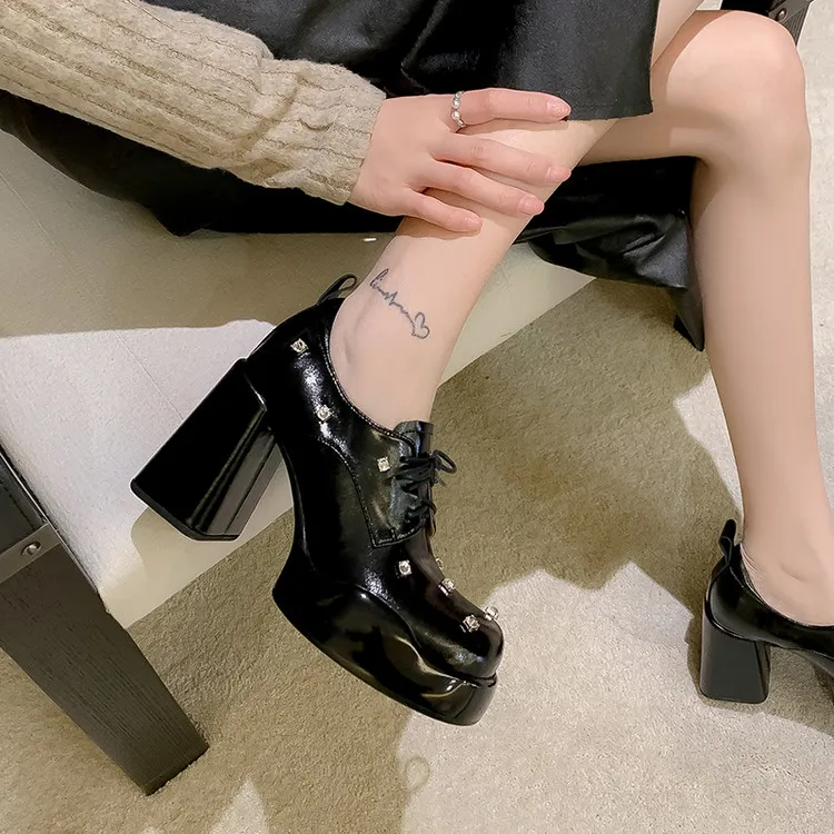 Su Yanjiao Chunky Heel High Heels Women's-7