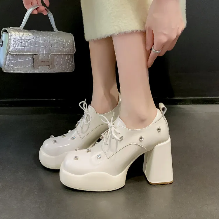 Su Yanjiao Chunky Heel High Heels Women's-3
