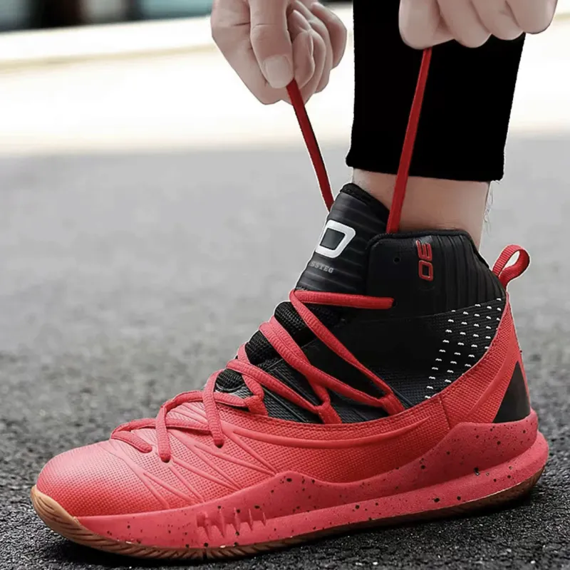 DD&OO Wear-Resistant Breathable Height Increasing High-Top Basketball Shoes Unisex White Gold-28
