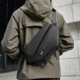 FAIRWHALE PU Men'sling Bags Crossbody Bags Men'shoulder Bag Crossbody Bag Regular Men's Black
