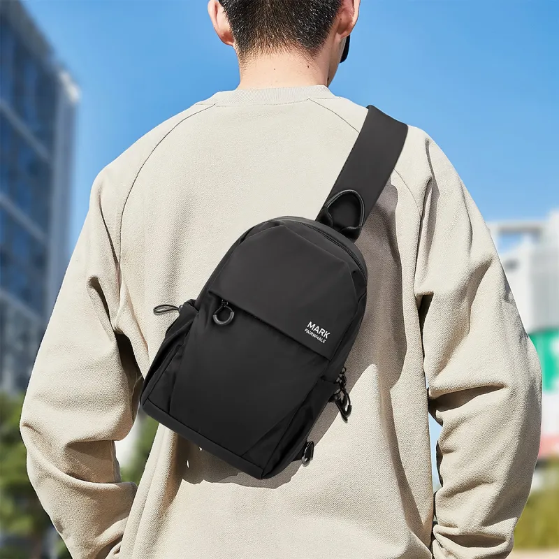 FAIRWHALE Fabric Sling Bag, Crossbody Bag, Shoulder Bag Regular Men's Black-3