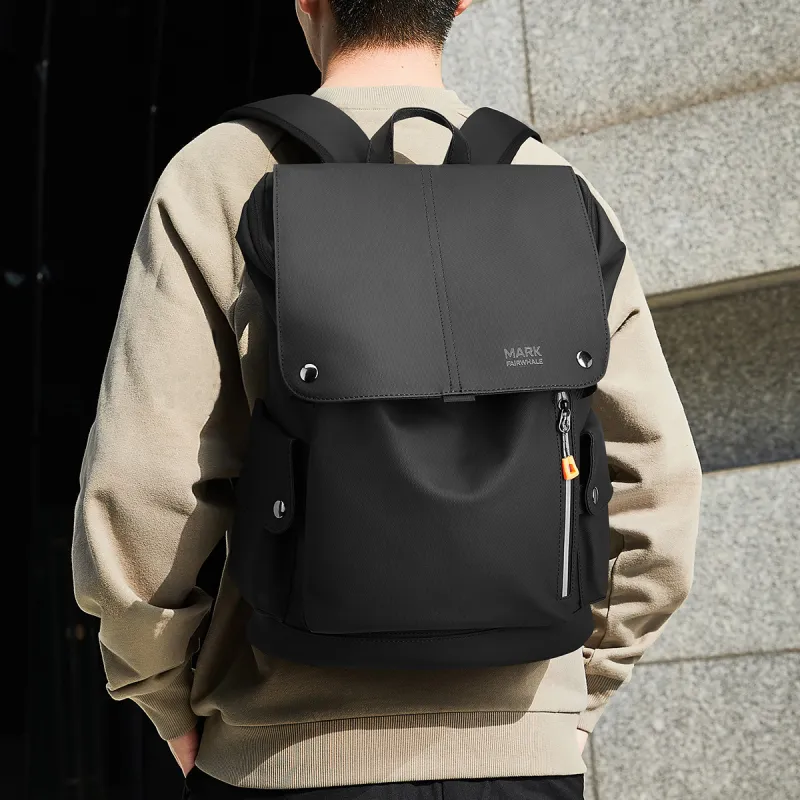 FAIRWHALE Fabric Backpack Laptop Bag Tubas Unisex Black/Medium Gray/Charcoal Black/Army Green-1