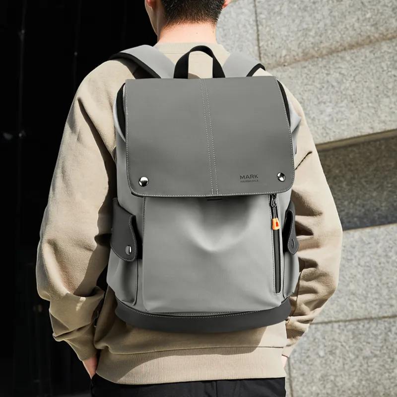 FAIRWHALE Fabric Backpack Laptop Bag Tubas Unisex Black/Medium Gray/Charcoal Black/Army Green-6