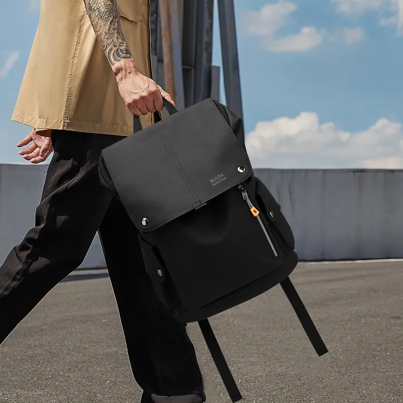 FAIRWHALE Fabric Backpack Laptop Bag Tubas Unisex Black/Medium Gray/Charcoal Black/Army Green-3