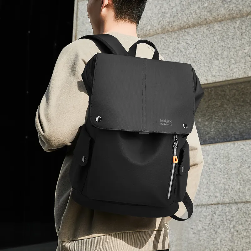 FAIRWHALE Fabric Backpack Laptop Bag Tubas Unisex Black/Medium Gray/Charcoal Black/Army Green-2
