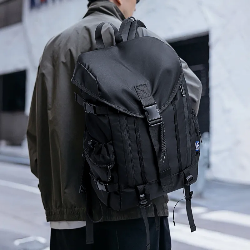 FAIRWHALE Fabric Mountaineering Bag, Laptop Backpack Regular Men's Black-5
