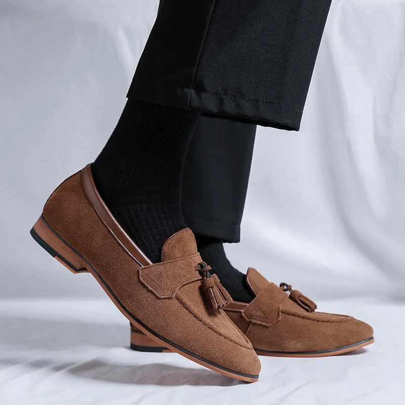 Romon Men's Casual Shoes Men Low Top Black/Brown-10