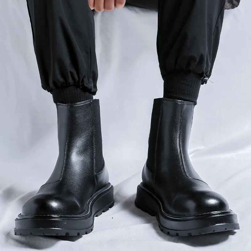 Romon Short Chelsea Boots Men's Black-1