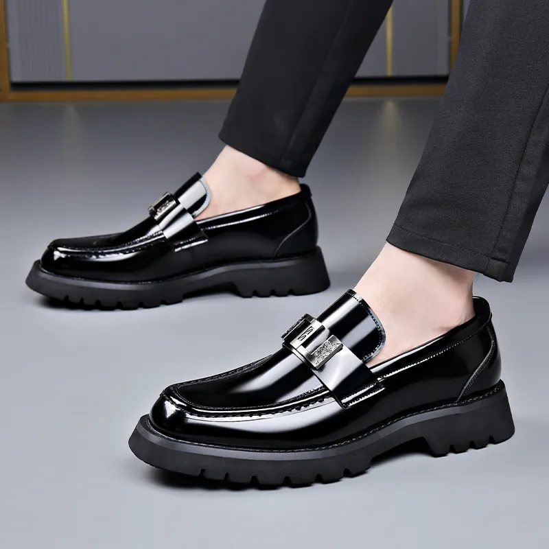 Romon Men's Casual Shoes Men Low Top Black-4