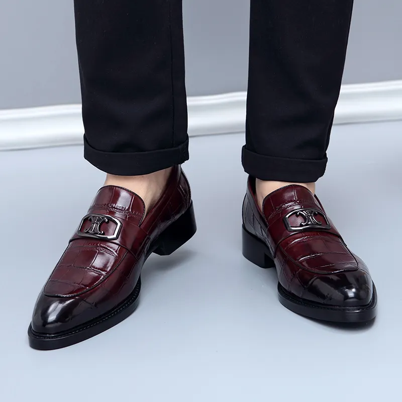 Romon Dress Shoes Men Low Top Black/Brown-7