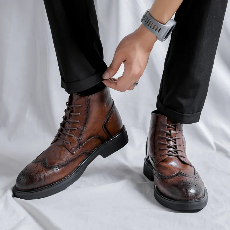 Romon Ankle Boots Men Black/Brown-8
