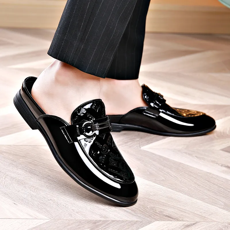 Romon Wrap toe Slippers Men's Black-4