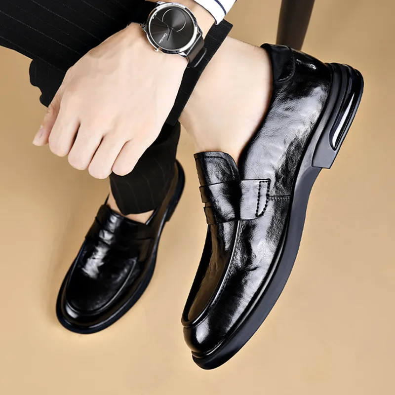 Romon Dress Shoes Men Low Top Black, Brown-5