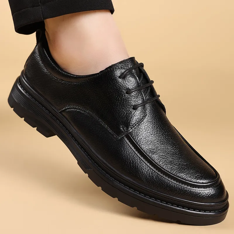 Romon Men's Casual Shoes Men Low Top Black-3