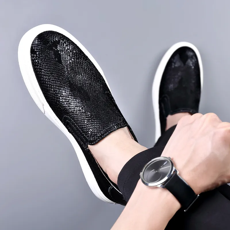 Romon Casual Shoes Men Low Top Black-2