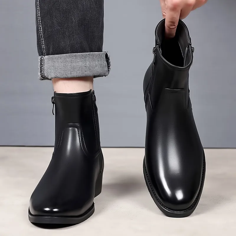 Romon Short Chelsea Boots Men's Black-2