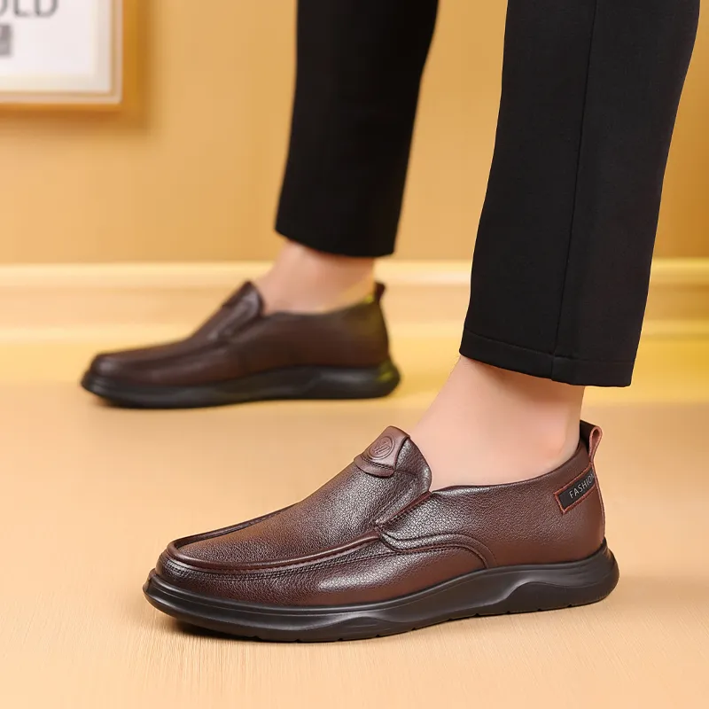 Romon Men's Casual Shoes Men Low Top Black, Brown-8