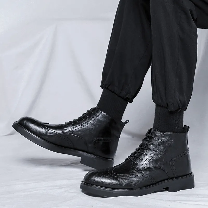 Romon Ankle Boots Men Black/Brown-2