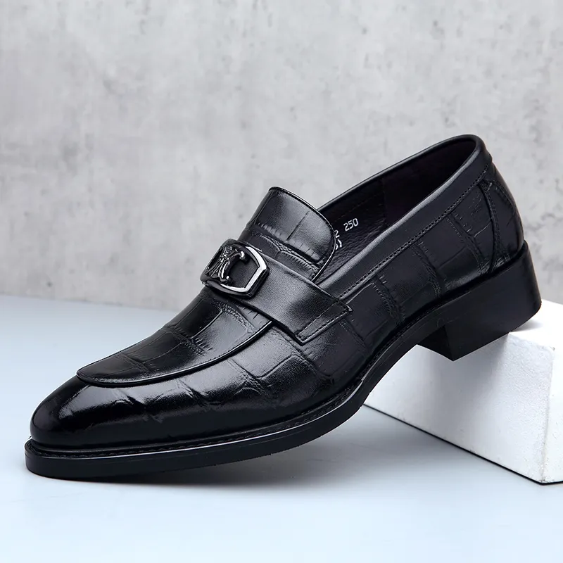Romon Dress Shoes Men Low Top Black/Brown-2