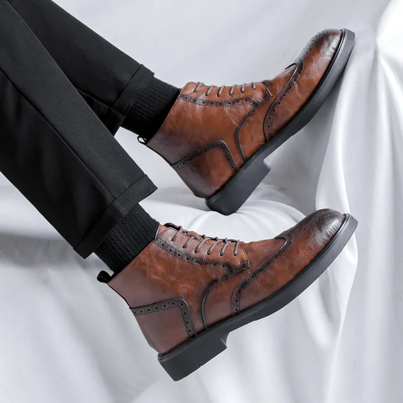 Romon Ankle Boots Men Black/Brown-6