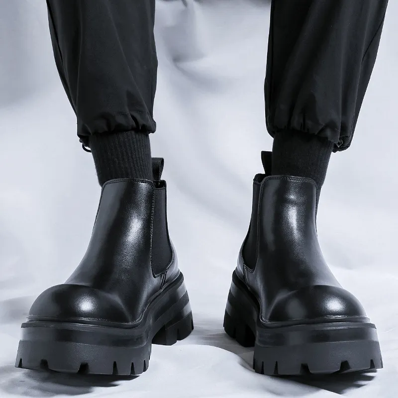 Romon Chelsea Boots Men's Black-4