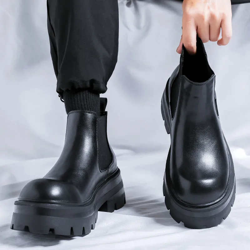 Romon Chelsea Boots Men's Black-1