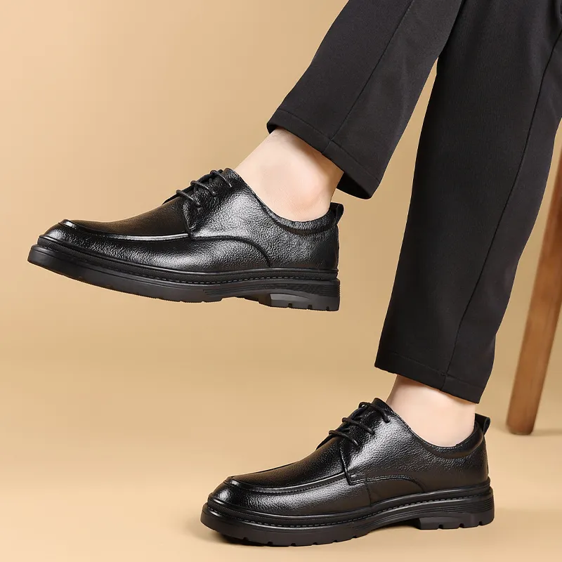 Romon Men's Casual Shoes Men Low Top Black-2