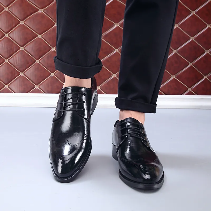 Romon Dress Shoes Men Low Top Black-1