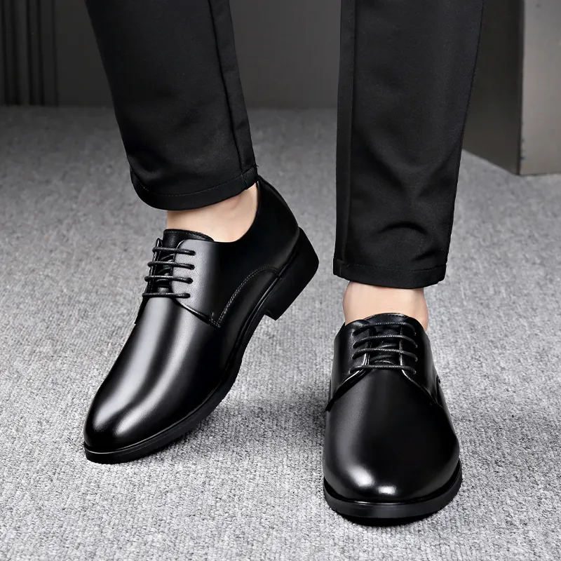 Romon Dress Shoes Men Low Top Black-3