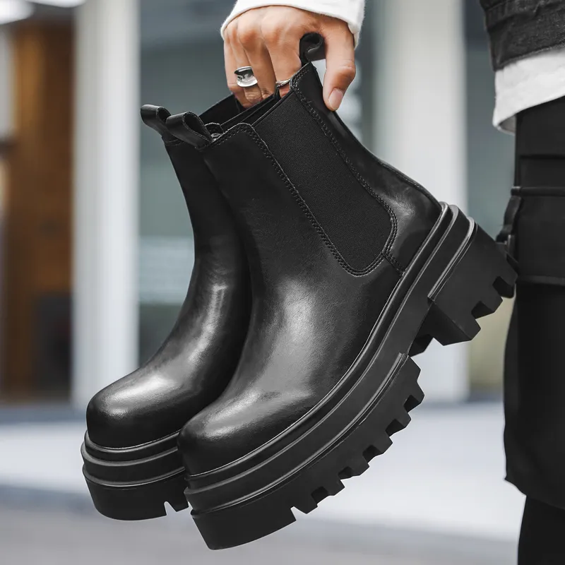 Romon Short Chelsea Boots Men's Black-1
