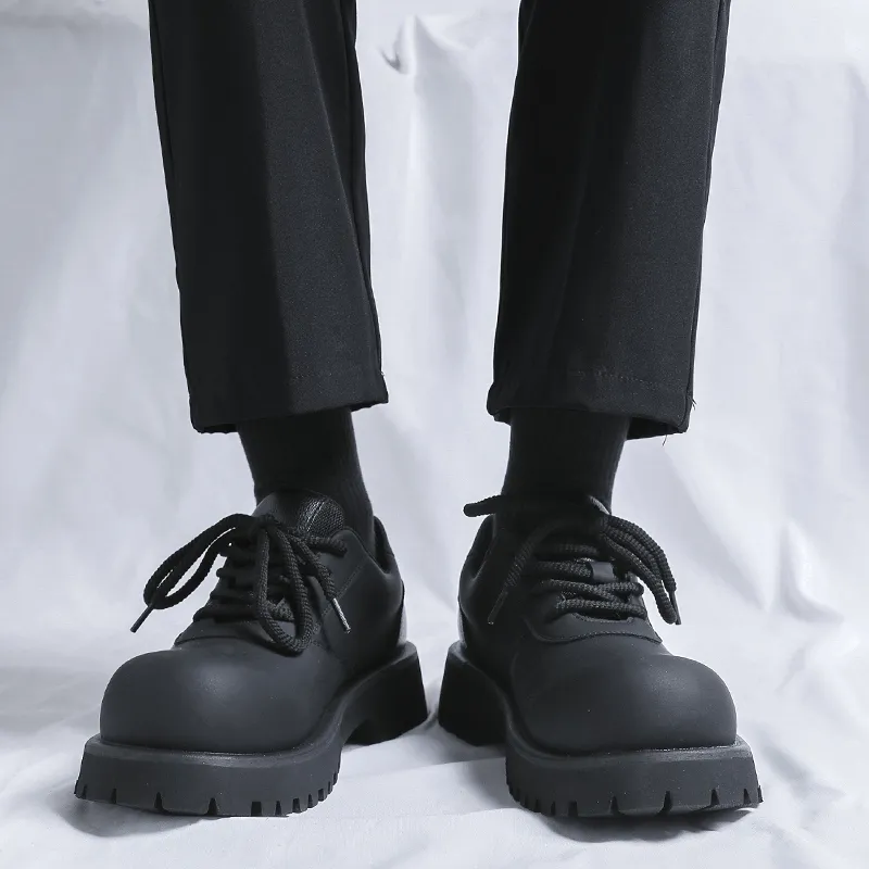 Romon Men's Casual Shoes Men Low Top Black-5