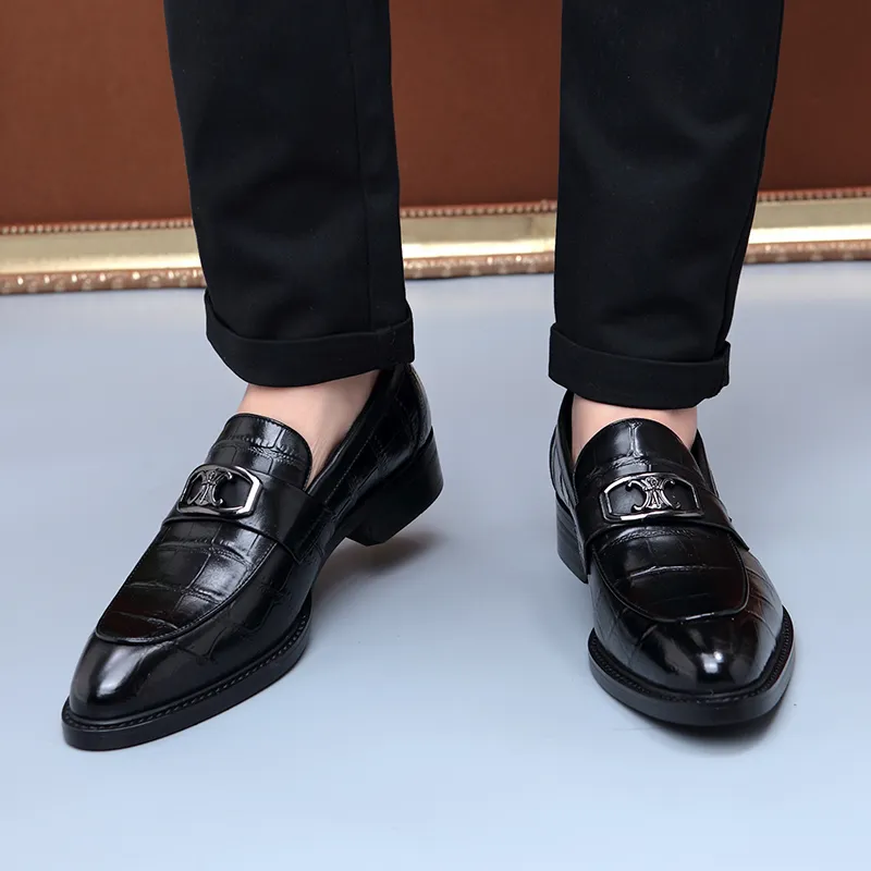 Romon Dress Shoes Men Low Top Black/Brown-1