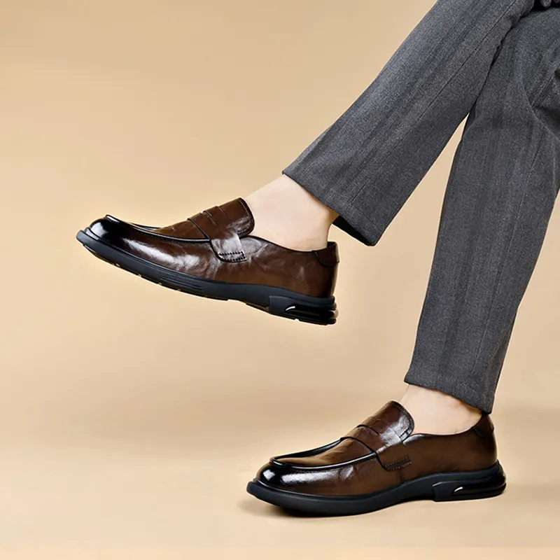 Romon Dress Shoes Men Low Top Black, Brown-14