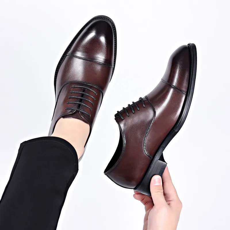 Romon Dress Shoes Men Low Top Black/Brown-9