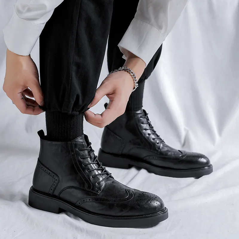 Romon Ankle Boots Men Black/Brown-3