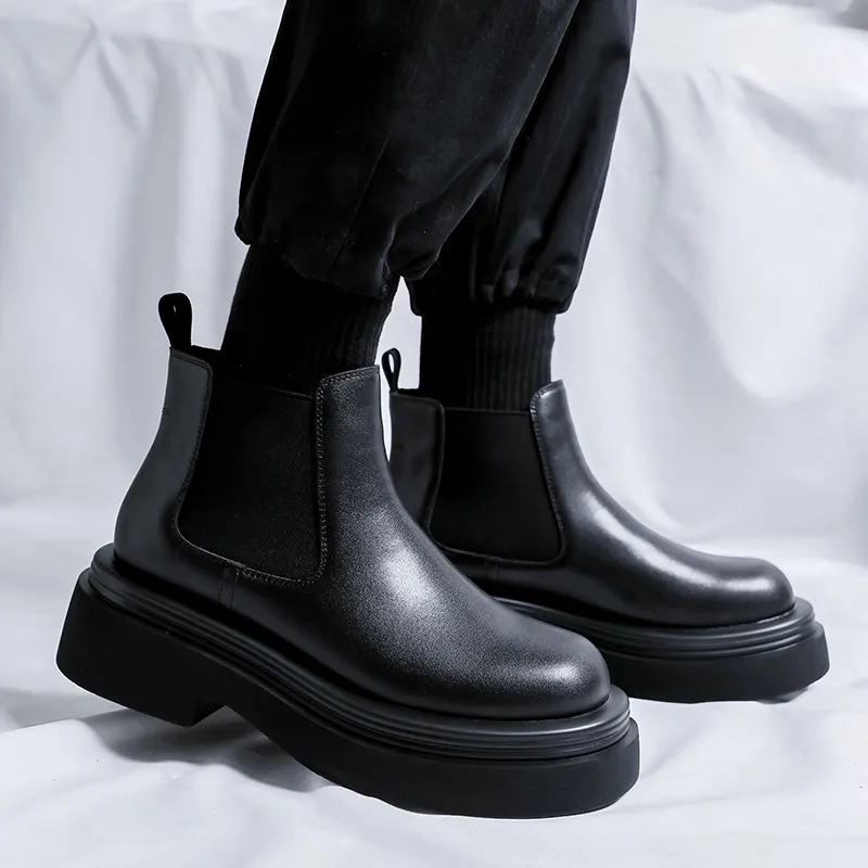Romon Chelsea Boots Men's Black-3