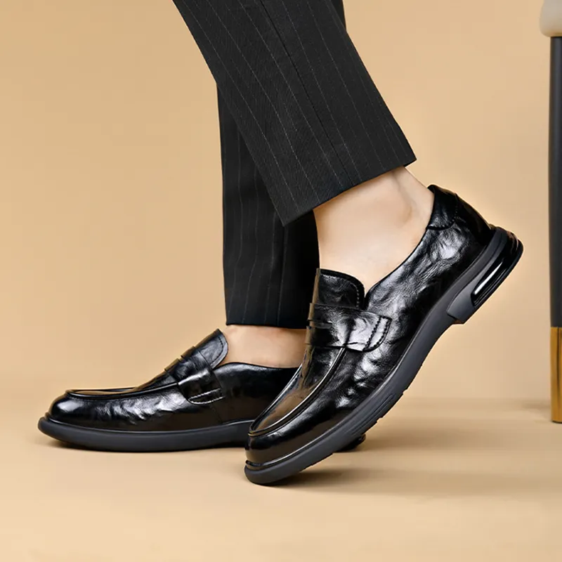 Romon Dress Shoes Men Low Top Black, Brown-6