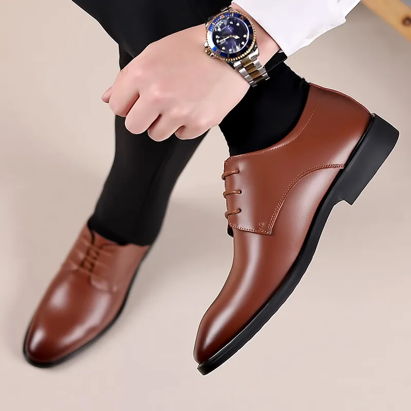 Romon Dress Shoes Men Low Top White/Brown-12