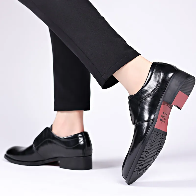 Romon Dress Shoes Men Low Top Black-5