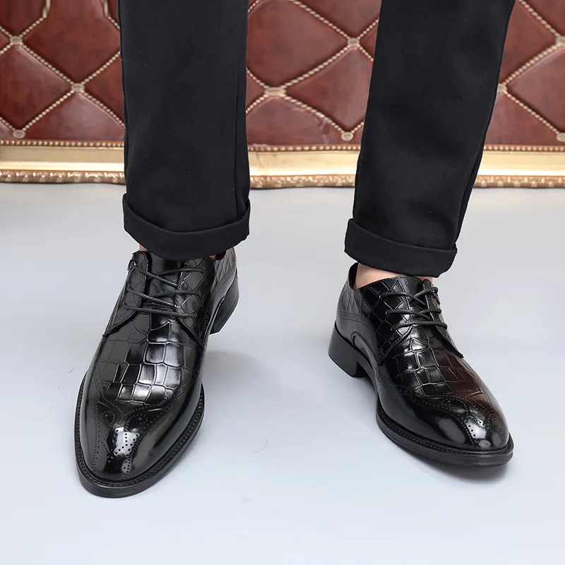 Romon Dress Shoes Men Low Top Black/Brown-1